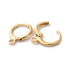 Brass Huggie Hoop Earring Findings KK-F808-07G-2