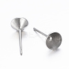 Non-Tarnish 304 Stainless Steel Stud Earring Settings STAS-H403-02P-B-2