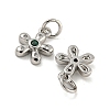 Brass Micro Pave Cubic Zirconia Pendants KK-G490-28A-P-2