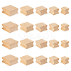 AHADERMAKER 20Pcs 5 Styles Square Grooved Wood Blocks for Stamp Carving WOOD-GA0001-63-1