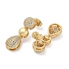 Brass Micro Pave Cubic Zirconia Dangle Stud Earrings EJEW-P252-06B-G-2