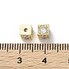 Brass Micro Pave Clear Cubic Zirconia Beads KK-Z049-03G-3