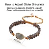 Natural Labradorite Teardrop Link Braided Bead Bracelet BJEW-SZ0002-54C-2
