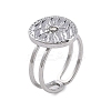 304 Stainless Steel Open Cuff Ring for Women RJEW-F166-07P-01-3