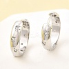 Brass Micro Pave Clear Cubic Zirconia Hoop Earrings EJEW-Z121-01P-1