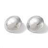 Non-Tarnish Texture Half Round 304 Stainless Steel Stud Earrings for Women EJEW-L283-048P-1