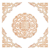 5Pcs 2 Styles Wood Carved Onlay Applique Craft AJEW-DC0001-66-1