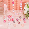 DIY October Breast Cancer Pink Awareness Ribbon Theme Bracelet Keychain Pendant Decoration Making Kit DIY-PH0020-78-5