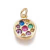 Brass Micro Pave Cubic Zirconia Charms ZIRC-E145-75-3
