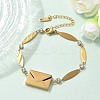 304 Stainless Steel Oval Link Bracelets BJEW-U030-01G-1