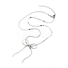 304 Stainless Steel Flat Snake Chain Bowknot Pendant Necklaces for Women NJEW-Z050-01P-02-1