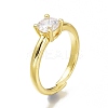 Brass Micro Pave Clear Cubic Zirconia Solitaire Rings RJEW-N031-13G-3