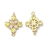 Brass Pave Cubic Zirconia Connector Charms KK-G462-45KCG-06-1