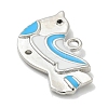 Platinum Brass Enamel Robin Bird Pendants KK-L224-060P-02-2