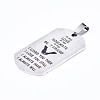 201 Stainless Steel Quote Pendants STAS-T044-227P-3