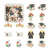 48Pcs 8 Styles Graduation Season Alloy Enamel Pendants ENAM-PH0002-85-7