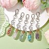 Glass Wishing Bottle with Gemstone Chip inside Pendant Decorations HJEW-JM01991-5