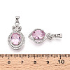 Brass Micro Pave Cubic Zirconia Pendants KK-T072-55P-3