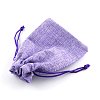 Polyester Imitation Burlap Packing Pouches Drawstring Bags X-ABAG-R005-9x7-03-3