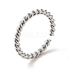Non-Tarnish 201 Stainless Steel Twist Rope Shape Open Cuff Ring for Women RJEW-G266-40P-3