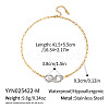 Two Tone 304 Stainless Steel Double Hoop Pendant Necklaces for Women QP5303-2-1