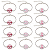12Pcs 3 Colors Word HOPE Glass Link Bracelets BJEW-NB0001-12-1