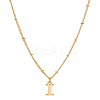 1Pc Brass Chain & 304 Stainless Steel Letter Pendant Necklaces NJEW-LP0001-35I-G-1