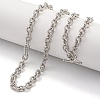 Twist Oval Brass Cable Chain Necklaces for Women NJEW-G084-05P-1