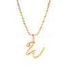 1pc Brass Chain & 304 Stainless Steel Letter Pendant Necklaces NJEW-LP0001-40W-G-1