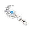Synthetic Moonstone & Alloy Moon Sun Pendant Decorations HJEW-JM04647-01-4