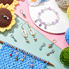 2 Sets 2 Style Glass Pearl & Handmade Polymer Clay Bead Charm Locking Stitch Marker HJEW-NB0002-08-5
