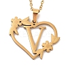 PVD Vacuum Plating 201 Stainless Steel Pendant Necklaces NJEW-R267-02V-G-1