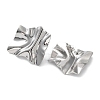 Non-Tarnish 304 Stainless Steel Textured Square Ear Studs for Women LS-EJEW-P234-05P-2