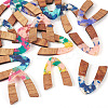 16Pcs 8 Colors Resin and Walnut Pendants FIND-TA0006-36B-2