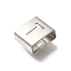 Letter Style 304 Stainless Steel Square Slide Charms STAS-L132-02T-2