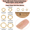 600Pcs 3 Styles 04 Stainless Steel Open Jump Rings STAS-BBC0004-95-2