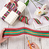 2Rolls 2 Styles Stripe Pattern Printed Polyester Grosgrain Ribbon OCOR-TA0001-37J-5