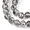 Electroplate Transparent Glass Beads Strands X-EGLA-N002-34C-C12-3