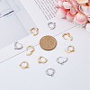 16Pcs 2 Colors Brass Micro Pave Cubic Zirconia Huggie Hoop Earring Findings KK-DC0002-76-3