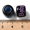 Spray Printed Opaque Acrylic European Beads SACR-P031-31B-3
