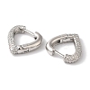Brass Micro Pave Clear Cubic Zirconia Hoop Earrings for Women LS-EJEW-A110-05P-3