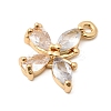 Brass Micro Pave Clear Cubic Zirconia Pendants ZIRC-F146-05A-G-2