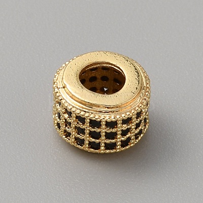 Brass Cubic Zirconia European Beads KK-WH0081-05G-02-1