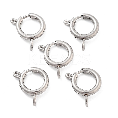 Non-Tarnish 304 Stainless Steel Spring Ring Clasps STAS-E104-09E-P-1