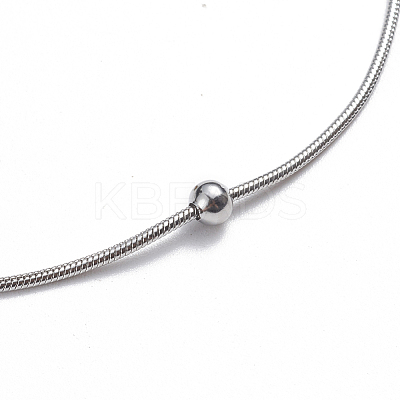 Tarnish Resistant 304 Stainless Steel Round Snake Chain Anklets AJEW-G024-13P-1