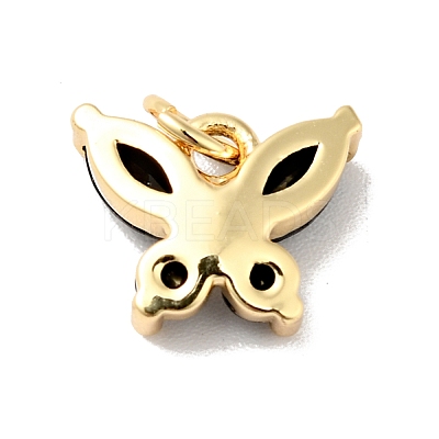 Rack Plating Brass Micro Pave Cubic Zirconia Charms ZIRC-I059-14G-1