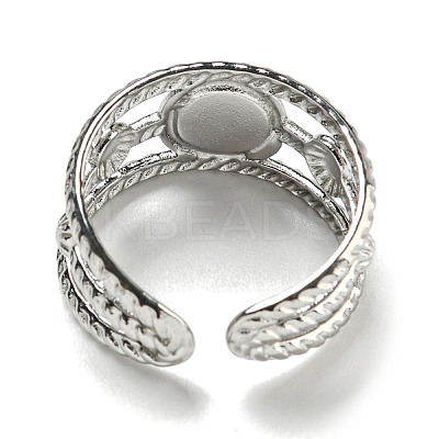 304 Stainless Steel Open Cuff Rings RJEW-C079-14P-1