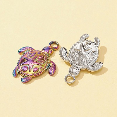 6Pcs 3 Colors 201 Stainless Steel Pendants STAS-FS0001-31-1