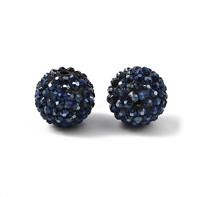 Chunky Resin Rhinestone Bubblegum Ball Beads RESI-M011-11-1