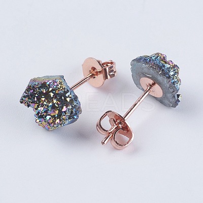 Brass Ear Stud Components EJEW-E222-C-01RG-1